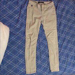 Tan/White super skinny jeans